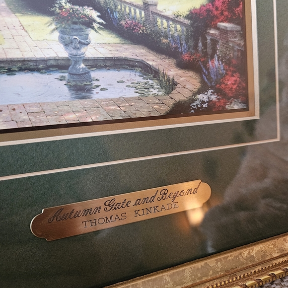 Thomas Kinkade 1998 Framed Autumn Gate & Beyond With Certificate Of Authenticity - Picture 3 of 11